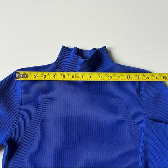 Helmut Lang Royal Blue Mock Neck Thumb hole Sweater Size M - Picture 9 of 11